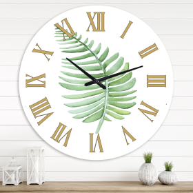 Designart 'Tropical Leaf Of Monstera Iii' Farmhouse Wall Clock - Designart