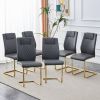 Comes with faux leather cushioned seats, living room chairs with metal legs, suitable for kitchen, living room, bedroom, and dining room side chairs,