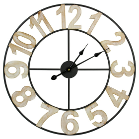 24" Metal Framed Round Wall Clock with Block Numbers - Northlight