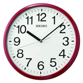 Seiko 12 in. Business Wall Clock, Red Analog Quartz QXA756RLH - Seiko