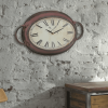 Stonebriar 16.5" Red Analog Oval Farmhouse Battery Operated Wall Clock - STONEBRIAR