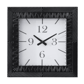 DecMode 12" Black Metal Wall Clock - DecMode