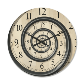 Designart 'Analog Wall Time Spiral ' Modern Wood Wall Clock - Designart