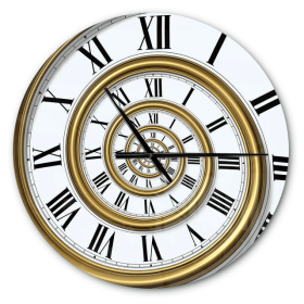 Designart 'Time Spiral in Antique Style' Modern wall clock - Designart