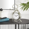 DecMode 13" Silver Aluminum Clock with Branch Accents - DecMode