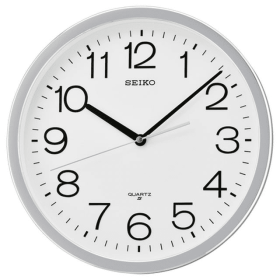 Seiko 12" Office Classic Numbered Quiet Sweep Wall Clock, Round, Quartz, Analog, QXA014SLH - Seiko