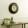 DecMode 24" Brown Metal Wall Clock with Fluted Frame - DecMode