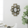 DecMode 2" Green Metal 8 Photo Opening Wall Clock - DecMode