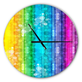 Designart 'Rainbow Effects Illustration ' Modern wall clock - Designart