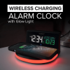 La Crosse Technology Wireless Charging Alarm Black LCD Clock with Glowing Lighted Base, 617-148 - La Crosse Technology