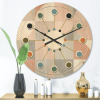 Designart 'Geometric Round Textured Pattern' Mid-Century Modern Wood Wall Clock - Designart
