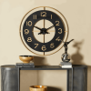 DecMode 28" Gold Metal Wall Clock with Gold accents - DecMode