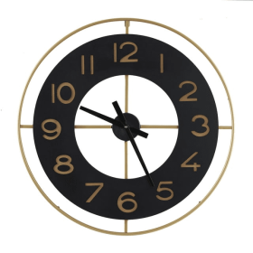 DecMode 28" Gold Metal Wall Clock with Gold accents - DecMode