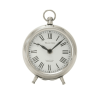 DecMode 6" Silver Stainless Steel Clock with Ring Top - DecMode