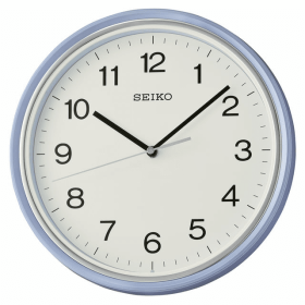 Seiko 11" Oita Wall Clock, Pearl Blue Traditional Round Quartz Analog QHA008LLH - Seiko