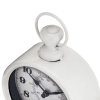 Westclox Vintage White Metal QA Analog Table Clock: Timeless Elegance - Westclox