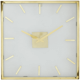 DecMode 20" Gold Stainless Steel Wall Clock with Clear Face - DecMode