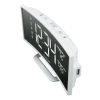 La Crosse Technology Curved Mirrored LED White Corded Electric Alarm Clock with USB, 602-249 - La Crosse Technology