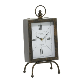 DecMode 14" Brass Metal Standing Stopwatch Clock - DecMode