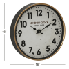 DecMode 16" White Metal Wall Clock - DecMode