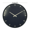 DecMode 20" Dark Blue Glass Wall Clock with Gold Accents - DecMode