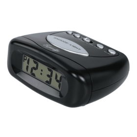 Black Battery-Powered Digital Alarm Clock