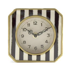 Black and White Striped Clock - Zentique
