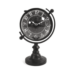 Zentique PC083 7.25 x 11.75 x 6.75 in. Iron Clock&#44; Black&#44; White - Zentique