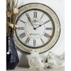 DecMode 24" Cream Wood Distressed Wall Clock - DecMode