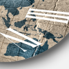 Designart 'Ancient Map Of The World I' Rustic Wall Clock - Designart