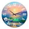 Designart 'Blue Waves Breaking At The Beach V' Nautical & Coastal Wall Clock - Designart