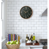Seiko Stylish, Round, Noir Marble-Look Quartz Wall Clock, Round, Black, QXA760PLH - Seiko
