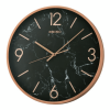 Seiko Stylish, Round, Noir Marble-Look Quartz Wall Clock, Round, Black, QXA760PLH - Seiko