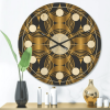 Designart 'Art Deco Style Retro Pattern' Mid-Century Modern Wood Wall Clock - Designart