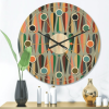 Designart 'Abstract Retro Drops IX' Mid-Century Modern Wood Wall Clock - Designart