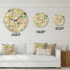 Designart 'Leaves With Geometric Pattern' Mid-Century Modern Wood Wall Clock - Designart