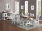 Formal Classic Crafted Design Set of 2 Chairs Wooden Cushion Seat Distressed paint Chairs - as Pic
