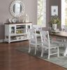 Formal Classic Crafted Design Set of 2 Chairs Wooden Cushion Seat Distressed paint Chairs - as Pic
