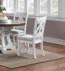 Formal Classic Crafted Design Set of 2 Chairs Wooden Cushion Seat Distressed paint Chairs - as Pic