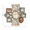 DecMode 2" Green Metal 8 Photo Opening Wall Clock - DecMode