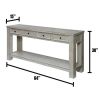 Sofa Table Antique White Rustic Solid wood Storage Table Open Shelf Bottom Living Room 1pc Side Table. - as Pic