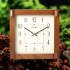 Seiko 13" Square Medium Brown Wood Wall Clock, Analog, Quartz, QXA469BLH - Seiko