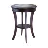 Cassie Round Accent Table with Glass - 40019