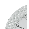 Wood and Mirror Round Analog Wall Clock, White- Saltoro Sherpi - Acme