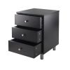 Daniel Accent Table with 3 Drawers; Black Finish - 20933