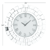 DecMode 2" Silver Glass Starburst Mirrored Wall Clock - DecMode