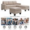 81.1*76.3*35" Reversible Sectional Couch with Storage Ottoman L-Shaped Sofa,Sectional Sofa with Chaise,Nailheaded Textured Fabric 3 pieces Sofa Set,Wa