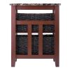Zoey Side Table Faux Marble Top with 2 Baskets - 76320