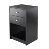 Ava Accent Table with 2 Drawers in Black Finish - 20936