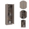 Multistorage Pantry Cabinet; Five Shelves; Double Door Cabinet -Light Gray - as Pic